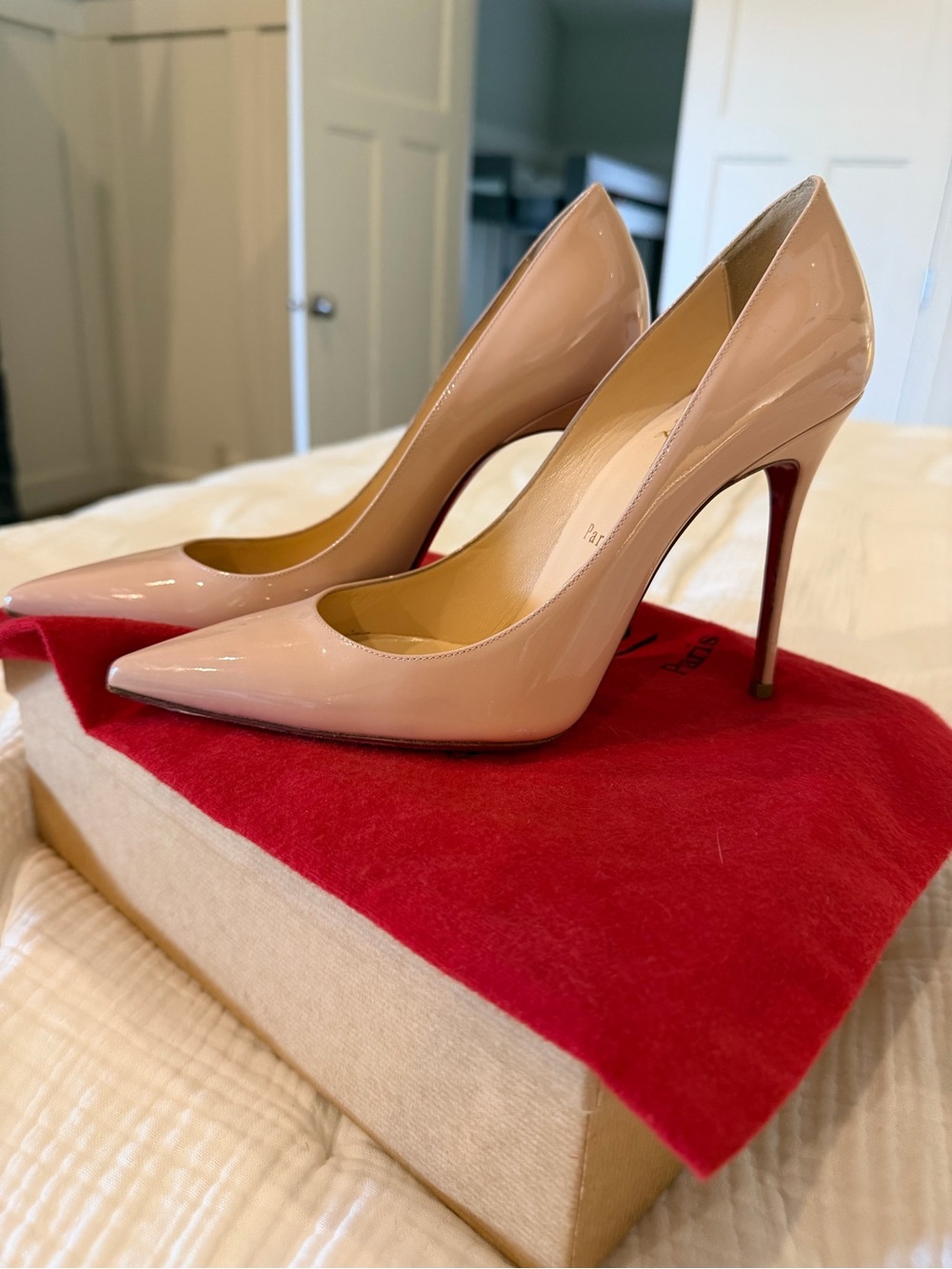 Christian Louboutin Decollette  100mm patent heel